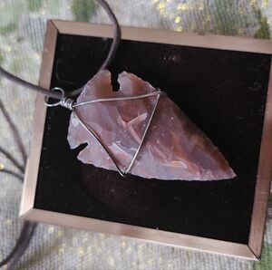 2/$30 Handcrafted Stone Arrowhead Pendant Necklace